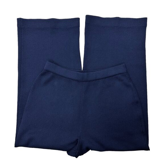 St John Collection Blue Santana Knit Pants Size 6 Wool Blend Pull On Ankle Crop - Picture 6 of 15